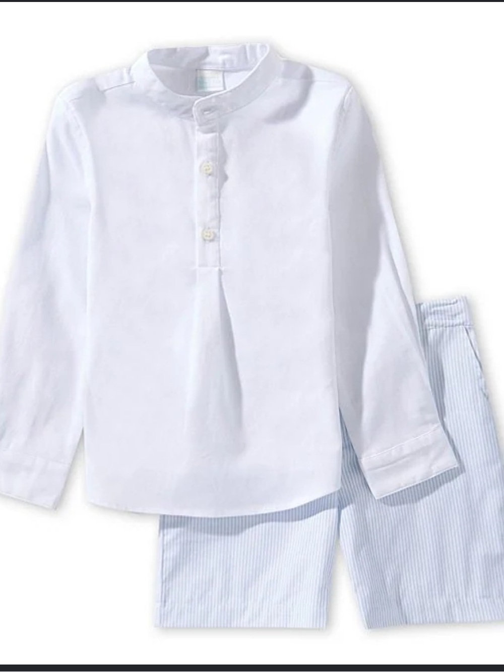 Edgehill Collection Little Boys Woven Long Sleeve Shirt & Shorts Set